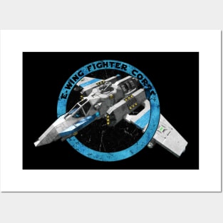 E - WING FIGHTER CORPS BLUE Posters and Art